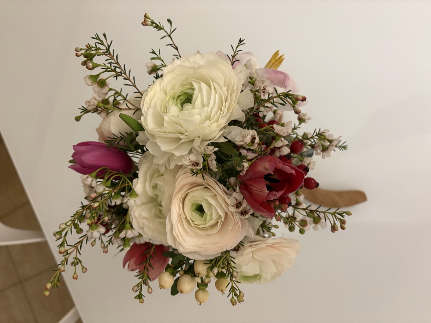 Bouquet di ranuncoli bianchi